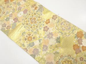 アンティーク　本金重ね箔　華紋に草花・古典柄織り出し袋帯（材料）